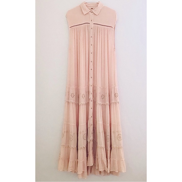 FREE PEOPLE Pretty Cozy Maxi Ecru Dress - Picture 6 of 16